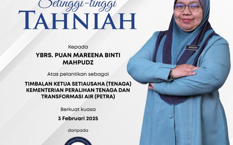 SETINGGI-TINGGI TAHNIAH KEPADA YBRS. PUAN MAREENA BINTI MAHPUDZ